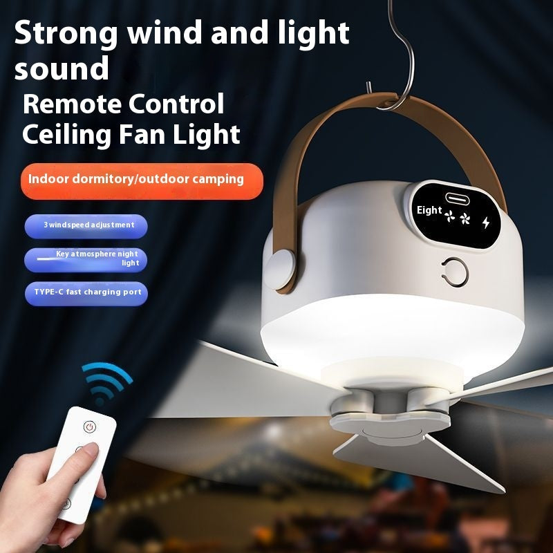 Ventilador y lámpara de techo portátil