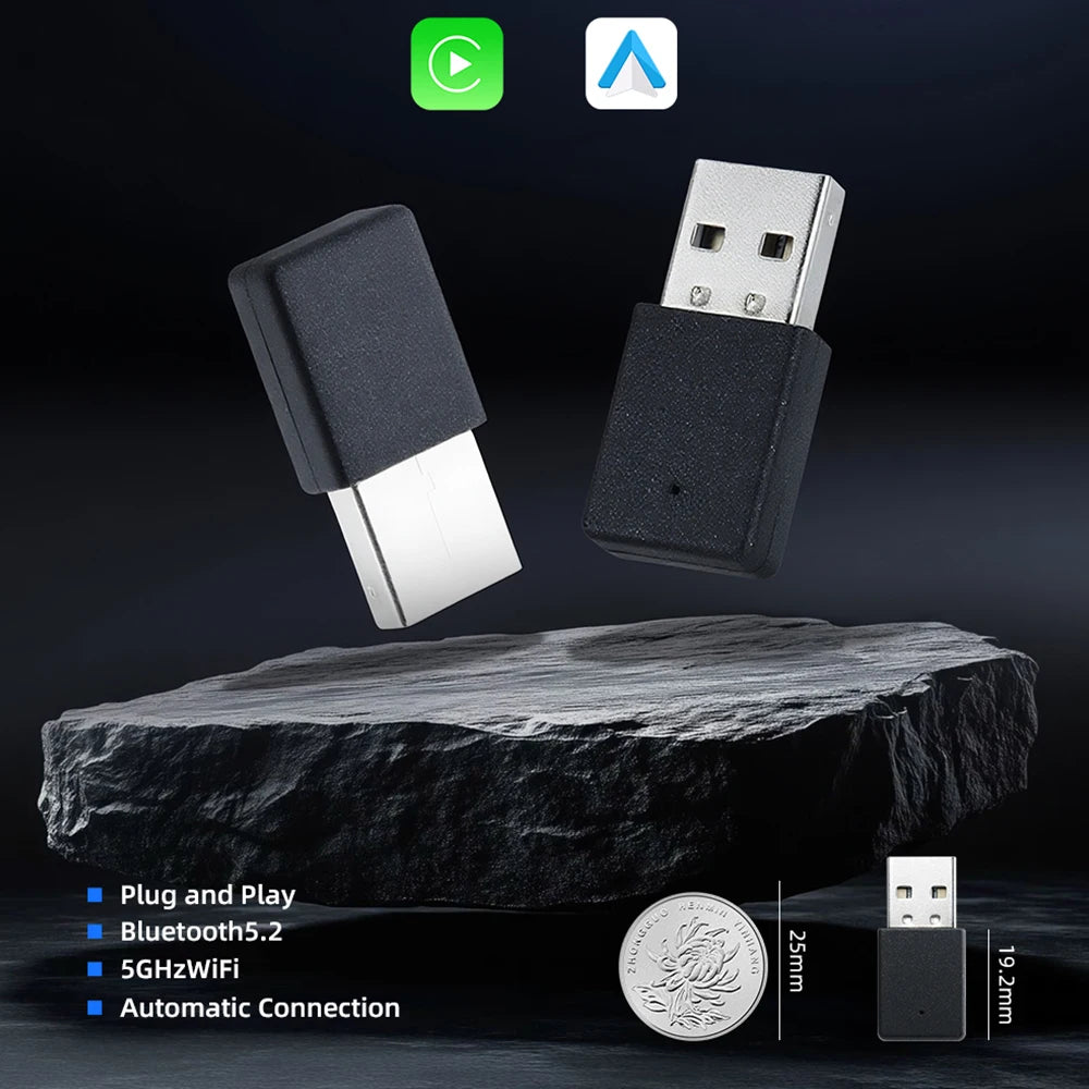 Adaptador Inalámbrico 2 en 1 – CarPlay & Android Auto para Coche