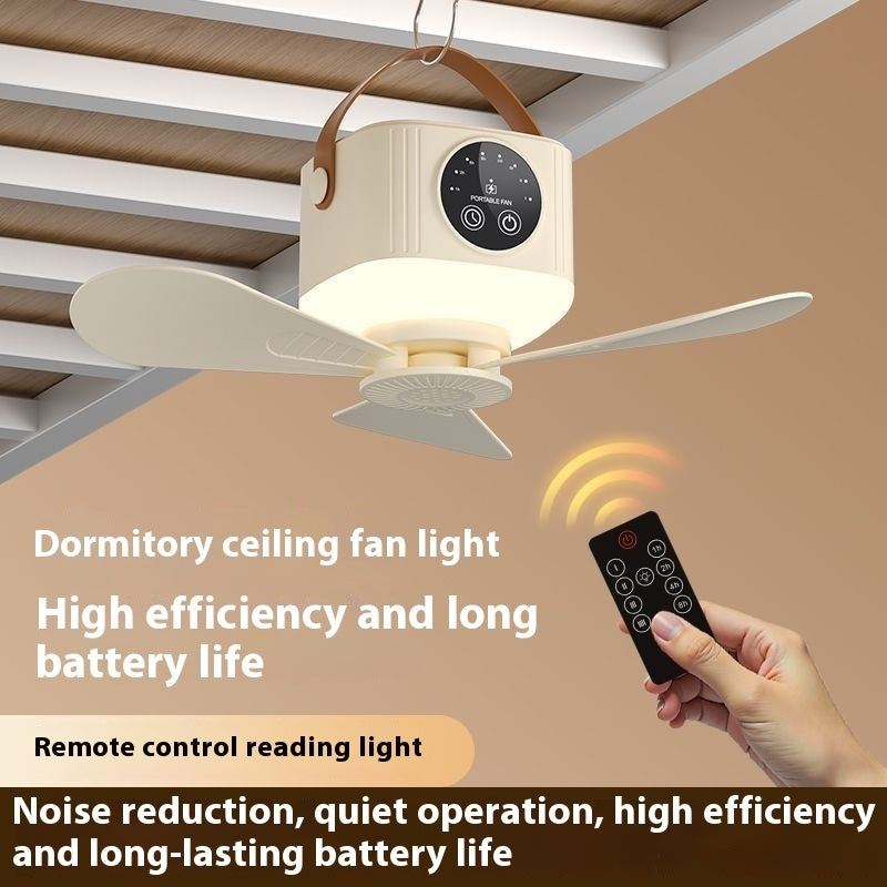Ventilador y lámpara de techo portátil
