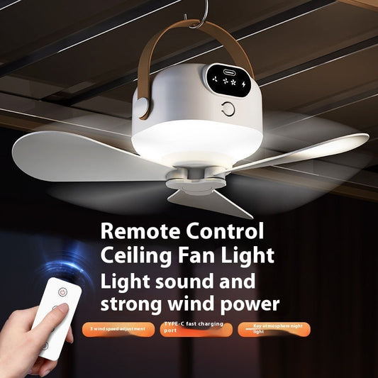 Ventilador y lámpara de techo portátil