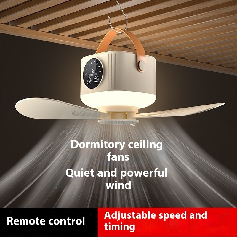 Ventilador y lámpara de techo portátil